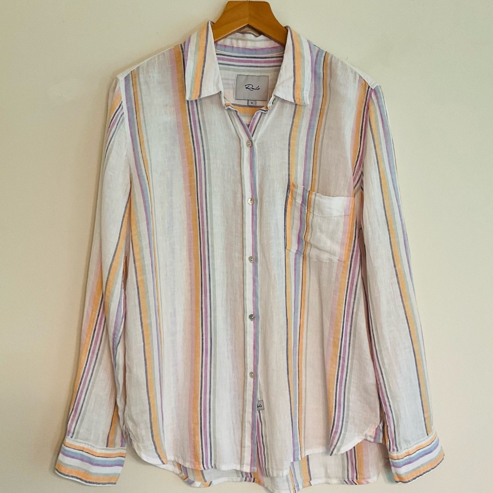 Rails Charli Shirt~Size Small~Lightweight Linen Blend~Retail $188~NWOT